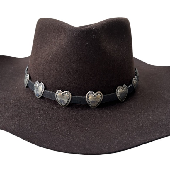 Akubra Brown Fur Felt Silver Heart Band Outback Snowy River Cattleman Hat 56 cm - Picture 7 of 16